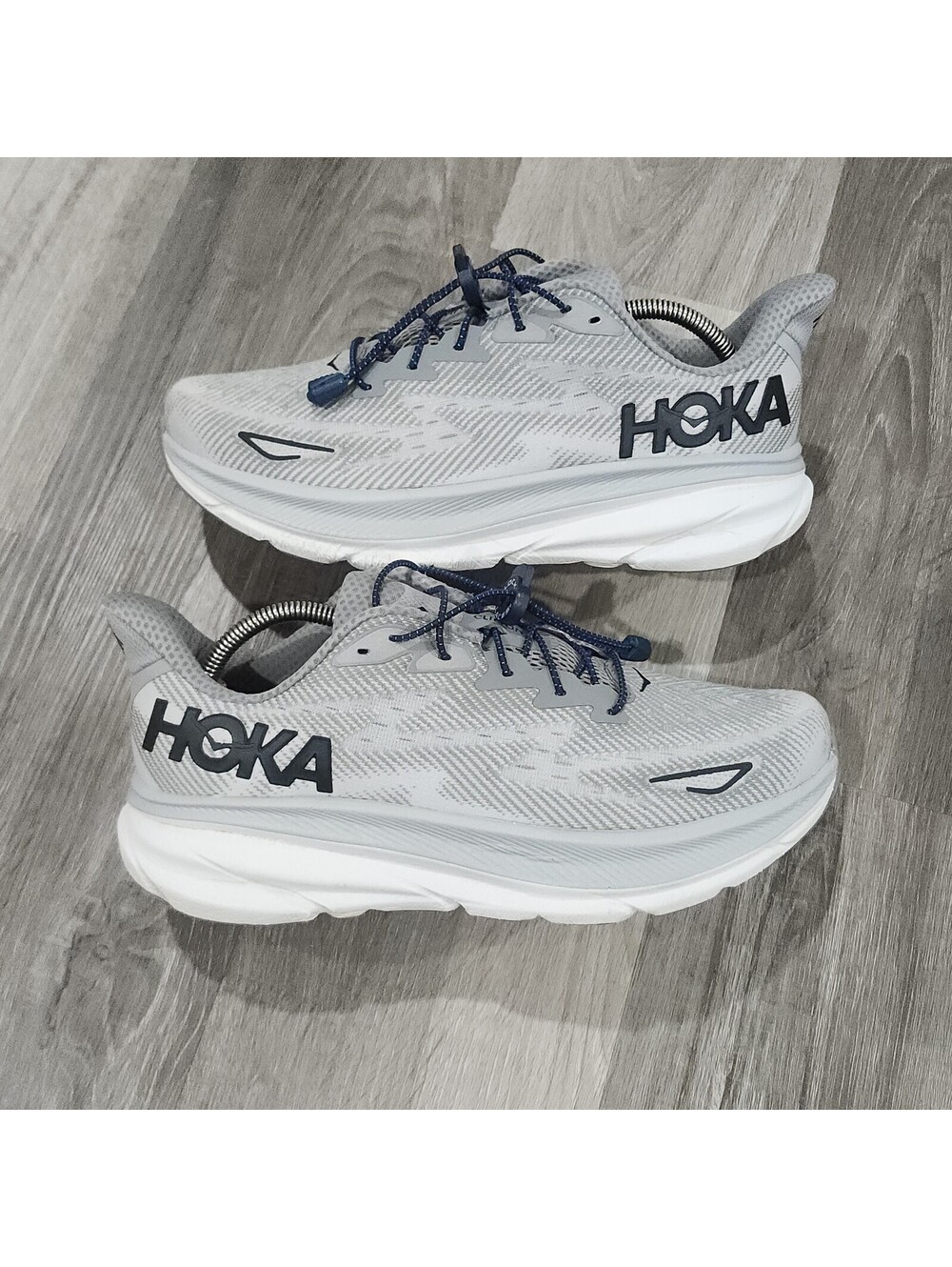 Hoka Clifton 9 Running Gym Exercise Shoes Harbor Mist Black 1127895 HMBC Men 11D